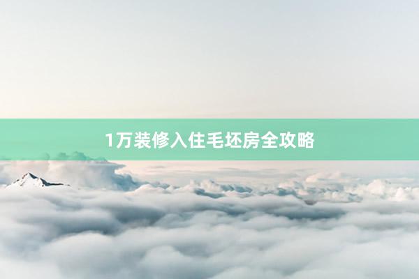 1万装修入住毛坯房全攻略